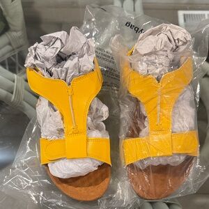 Yellow Strappy Sandals